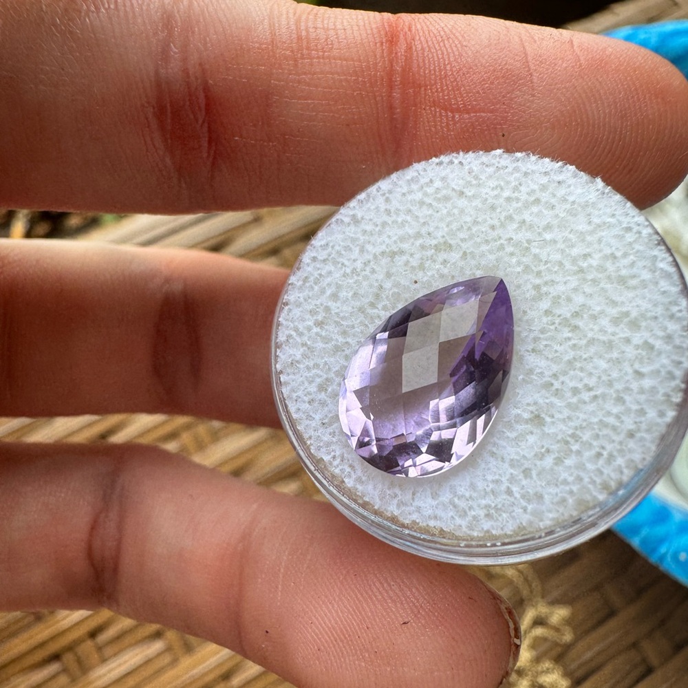 5.25ctw genuine pear amethyst loose in gem jar - Picture 4 of 15